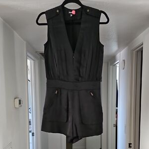 Vintage Bebe Black Sleeveless Romper XS